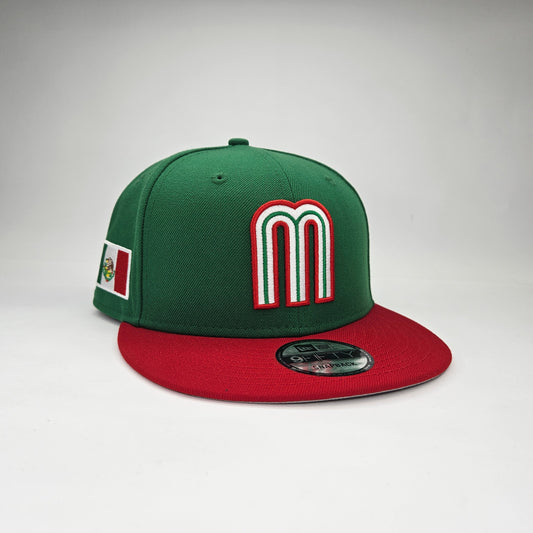 GORRA "NEW ERA" MÉXICO VERDE Y ROJO